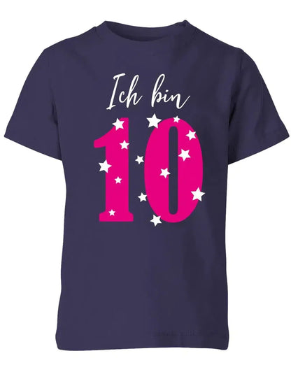 T-Shirt 10 Geburtstag ich bin 10 mit Sterne verziert für Mädchen