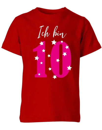 T-Shirt 10 Geburtstag ich bin 10 mit Sterne verziert für Mädchen