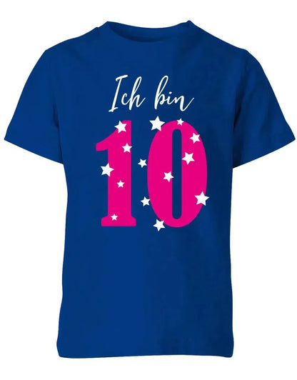 T-Shirt 10 Geburtstag ich bin 10 mit Sterne verziert für Mädchen