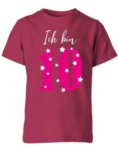 T-Shirt 10 Geburtstag ich bin 10 mit Sterne verziert für Mädchen
