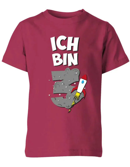 T-Shirt 3 Geburtstag Weltraum Weltall Rakete Astronaut für Junge und Mädchen
