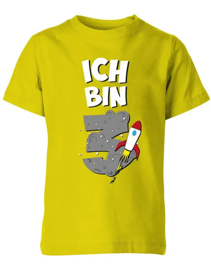 T-Shirt 3 Geburtstag Weltraum Weltall Rakete Astronaut für Junge und Mädchen