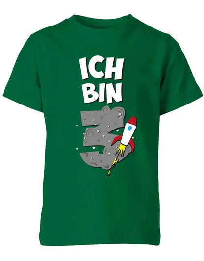 T-Shirt 3 Geburtstag Weltraum Weltall Rakete Astronaut für Junge und Mädchen