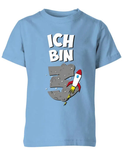 T-Shirt 3 Geburtstag Weltraum Weltall Rakete Astronaut für Junge und Mädchen