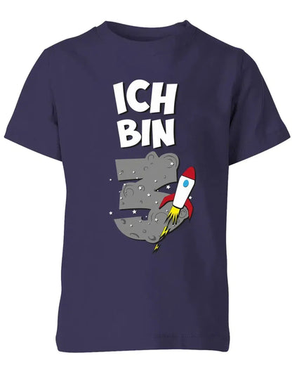 T-Shirt 3 Geburtstag Weltraum Weltall Rakete Astronaut für Junge und Mädchen