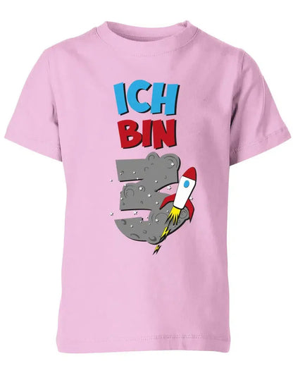 T-Shirt 3 Geburtstag Weltraum Weltall Rakete Astronaut für Junge und Mädchen