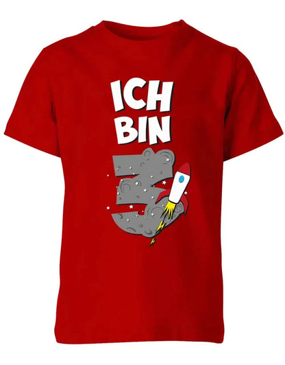 T-Shirt 3 Geburtstag Weltraum Weltall Rakete Astronaut für Junge und Mädchen