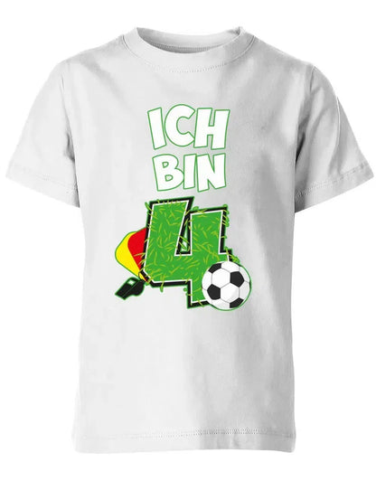 T-Shirt 4 Geburtstag Fußball Fußballer Rote Gelbe Karte für Junge und Mädchen