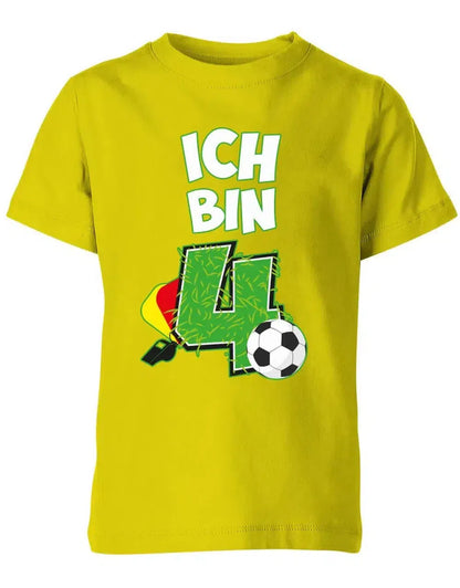 T-Shirt 4 Geburtstag Fußball Fußballer Rote Gelbe Karte für Junge und Mädchen