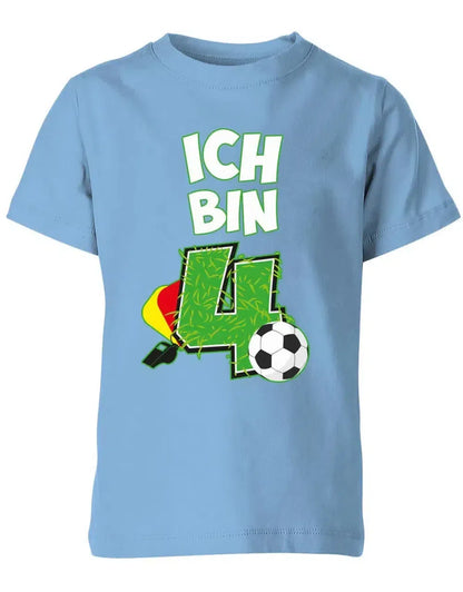 T-Shirt 4 Geburtstag Fußball Fußballer Rote Gelbe Karte für Junge und Mädchen