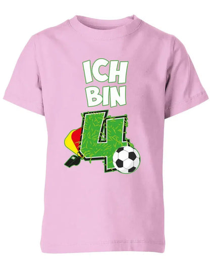 T-Shirt 4 Geburtstag Fußball Fußballer Rote Gelbe Karte für Junge und Mädchen
