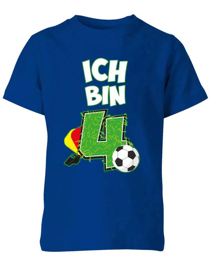 T-Shirt 4 Geburtstag Fußball Fußballer Rote Gelbe Karte für Junge und Mädchen