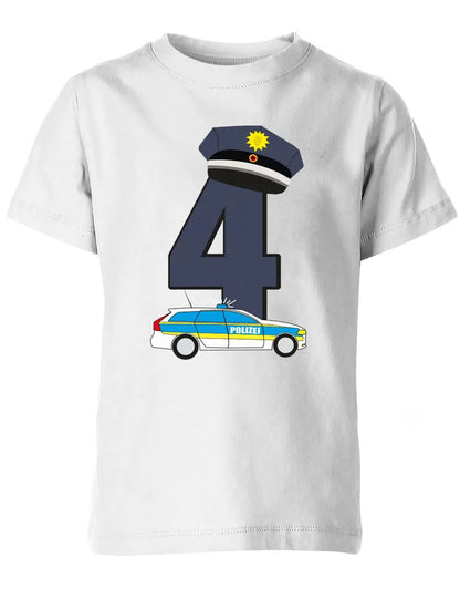 T-Shirt 4 Geburtstag Polizei Junge und Mädchen
