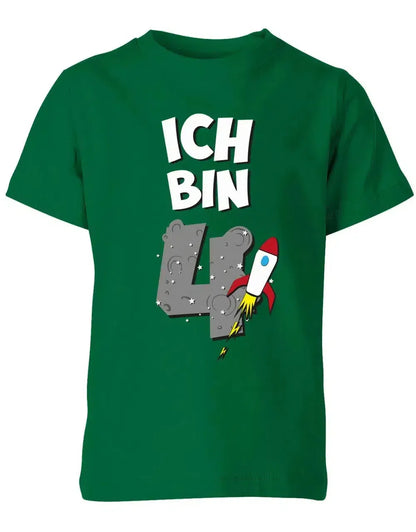 T-Shirt 4 Geburtstag Weltraum Weltall Rakete Astronaut für Junge und Mädchen