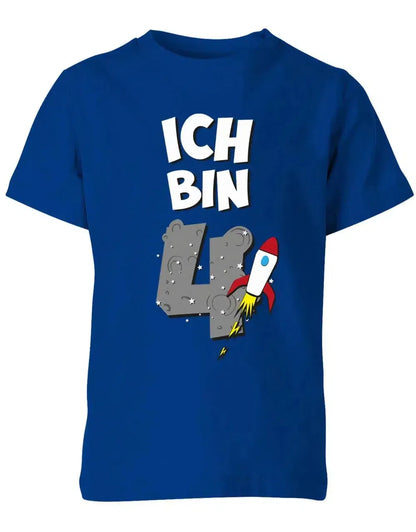 T-Shirt 4 Geburtstag Weltraum Weltall Rakete Astronaut für Junge und Mädchen