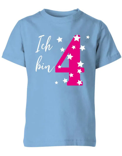 T Shirt 4 Geburtstag ich bin 4 mit Sterne verziert für Mädchen