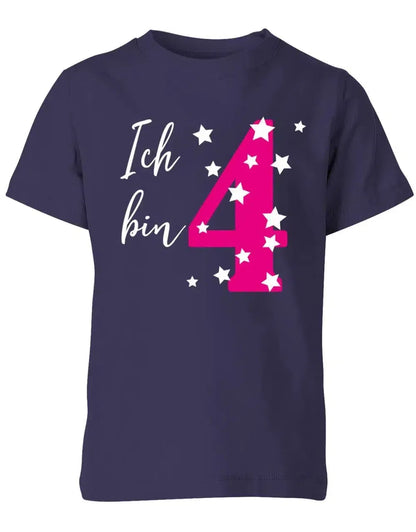 T Shirt 4 Geburtstag ich bin 4 mit Sterne verziert für Mädchen