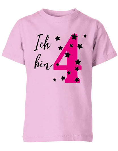 T Shirt 4 Geburtstag ich bin 4 mit Sterne verziert für Mädchen