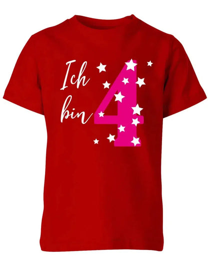 T Shirt 4 Geburtstag ich bin 4 mit Sterne verziert für Mädchen