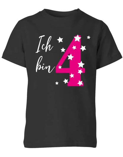 T Shirt 4 Geburtstag ich bin 4 mit Sterne verziert für Mädchen