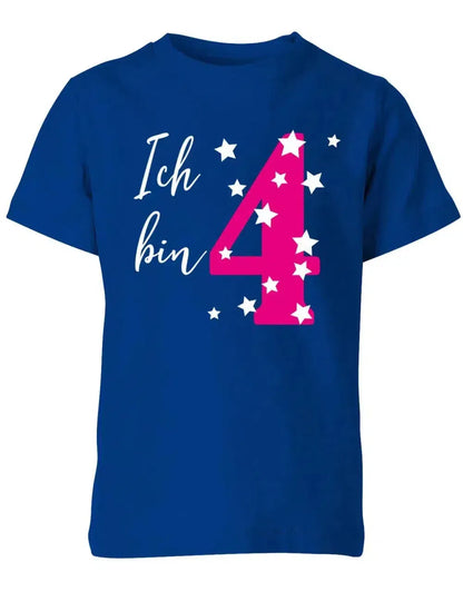 T Shirt 4 Geburtstag ich bin 4 mit Sterne verziert für Mädchen