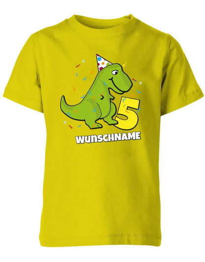 T-Shirt 5 Geburtstag Dinosaurier personalisiert mit Name für Junge