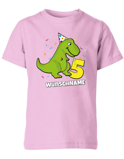 T-Shirt 5 Geburtstag Dinosaurier personalisiert mit Name für Junge