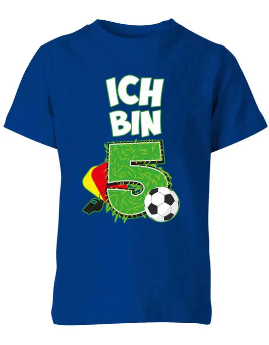 T-Shirt 5 Geburtstag Fußball Fußballer Rote Gelbe Karte für Junge und Mädchen