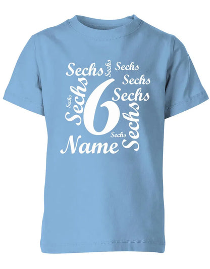 T-Shirt 6 Geburtstag Ganz viele Sechsen personalisierbar mit Name für Jungen und Mädchen