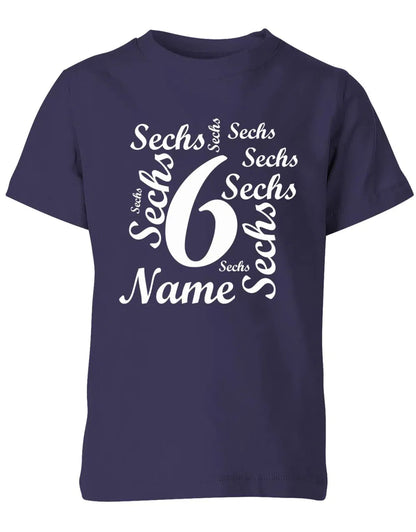T-Shirt 6 Geburtstag Ganz viele Sechsen personalisierbar mit Name für Jungen und Mädchen