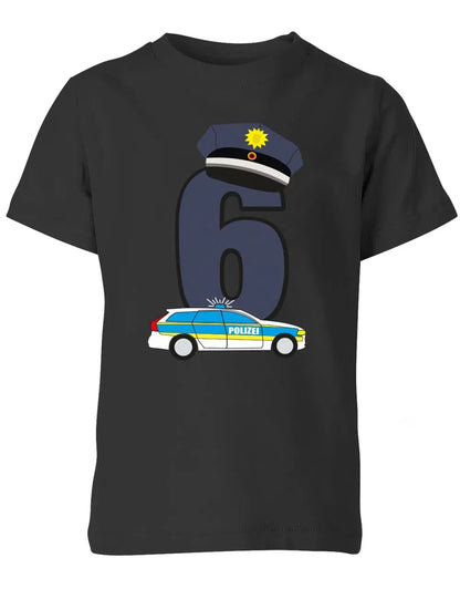 T-Shirt 6 Geburtstag Polizei Junge und Mädchen