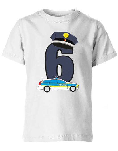 T-Shirt 6 Geburtstag Polizei Junge und Mädchen