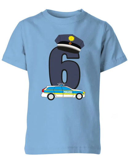 T-Shirt 6 Geburtstag Polizei Junge und Mädchen