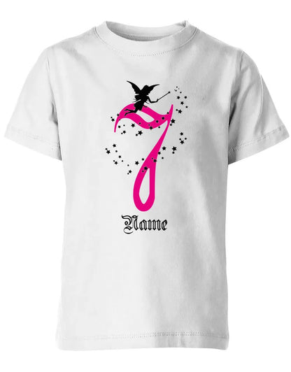T-Shirt 7 Geburtstag Fee mit Glitzersternchen personalisierbar mit Name für Mädchen