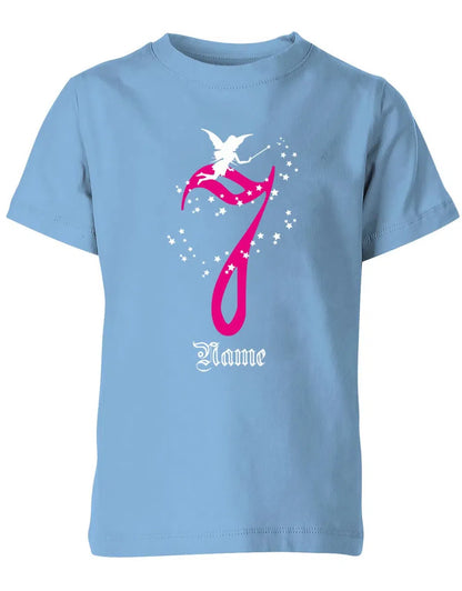 T-Shirt 7 Geburtstag Fee mit Glitzersternchen personalisierbar mit Name für Mädchen