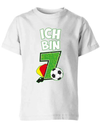 T-Shirt 7 Geburtstag Fußball Fußballer Rote Gelbe Karte für Junge und Mädchen