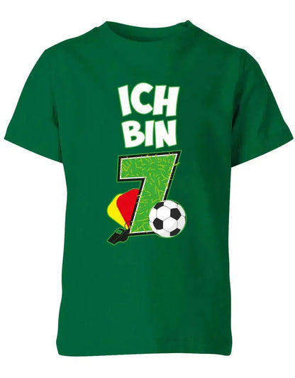 T-Shirt 7 Geburtstag Fußball Fußballer Rote Gelbe Karte für Junge und Mädchen