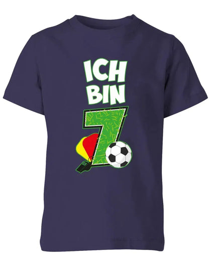 T-Shirt 7 Geburtstag Fußball Fußballer Rote Gelbe Karte für Junge und Mädchen