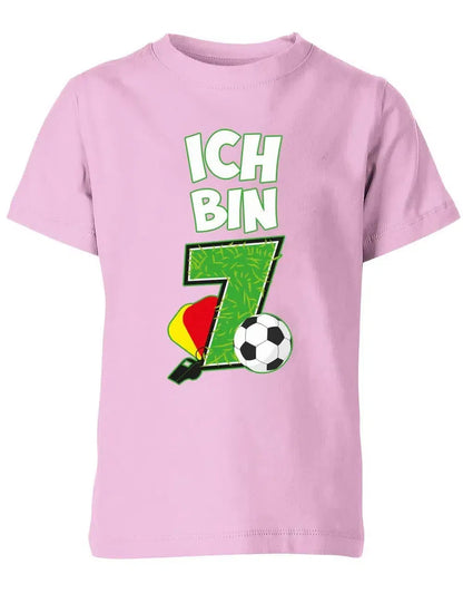 T-Shirt 7 Geburtstag Fußball Fußballer Rote Gelbe Karte für Junge und Mädchen