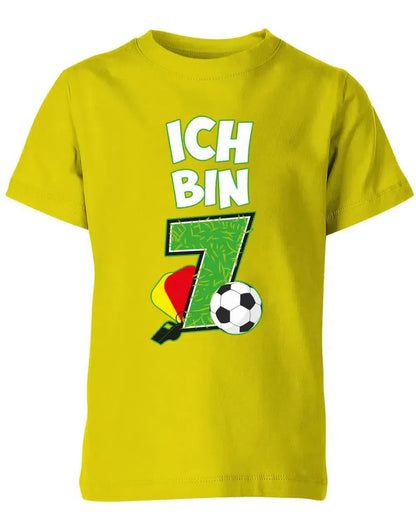 T-Shirt 7 Geburtstag Fußball Fußballer Rote Gelbe Karte für Junge und Mädchen