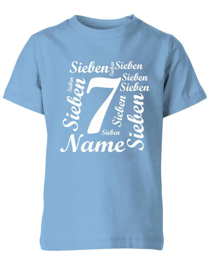 T-Shirt 7 Geburtstag Ganz viele Siebenen personalisierbar mit Name für Jungen und Mädchen