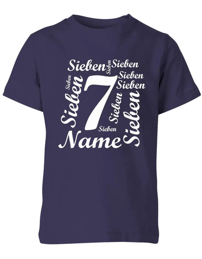T-Shirt 7 Geburtstag Ganz viele Siebenen personalisierbar mit Name für Jungen und Mädchen