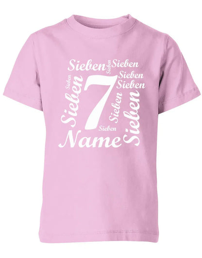 T-Shirt 7 Geburtstag Ganz viele Siebenen personalisierbar mit Name für Jungen und Mädchen