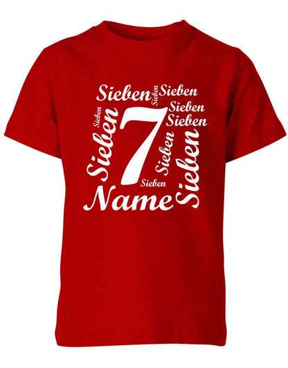 T-Shirt 7 Geburtstag Ganz viele Siebenen personalisierbar mit Name für Jungen und Mädchen