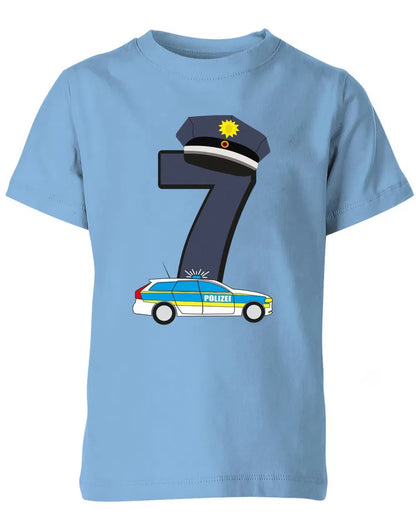 T-Shirt 7 Geburtstag Polizei Junge und Mädchen