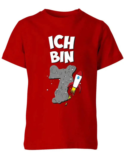 T-Shirt 7 Geburtstag Weltraum Weltall Rakete Astronaut für Junge und Mädchen