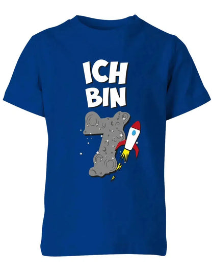 T-Shirt 7 Geburtstag Weltraum Weltall Rakete Astronaut für Junge und Mädchen