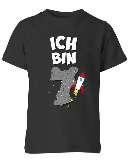 T-Shirt 7 Geburtstag Weltraum Weltall Rakete Astronaut für Junge und Mädchen