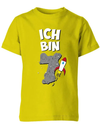 T-Shirt 7 Geburtstag Weltraum Weltall Rakete Astronaut für Junge und Mädchen