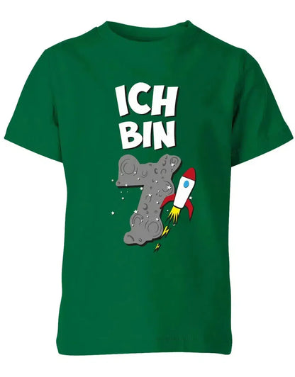 T-Shirt 7 Geburtstag Weltraum Weltall Rakete Astronaut für Junge und Mädchen